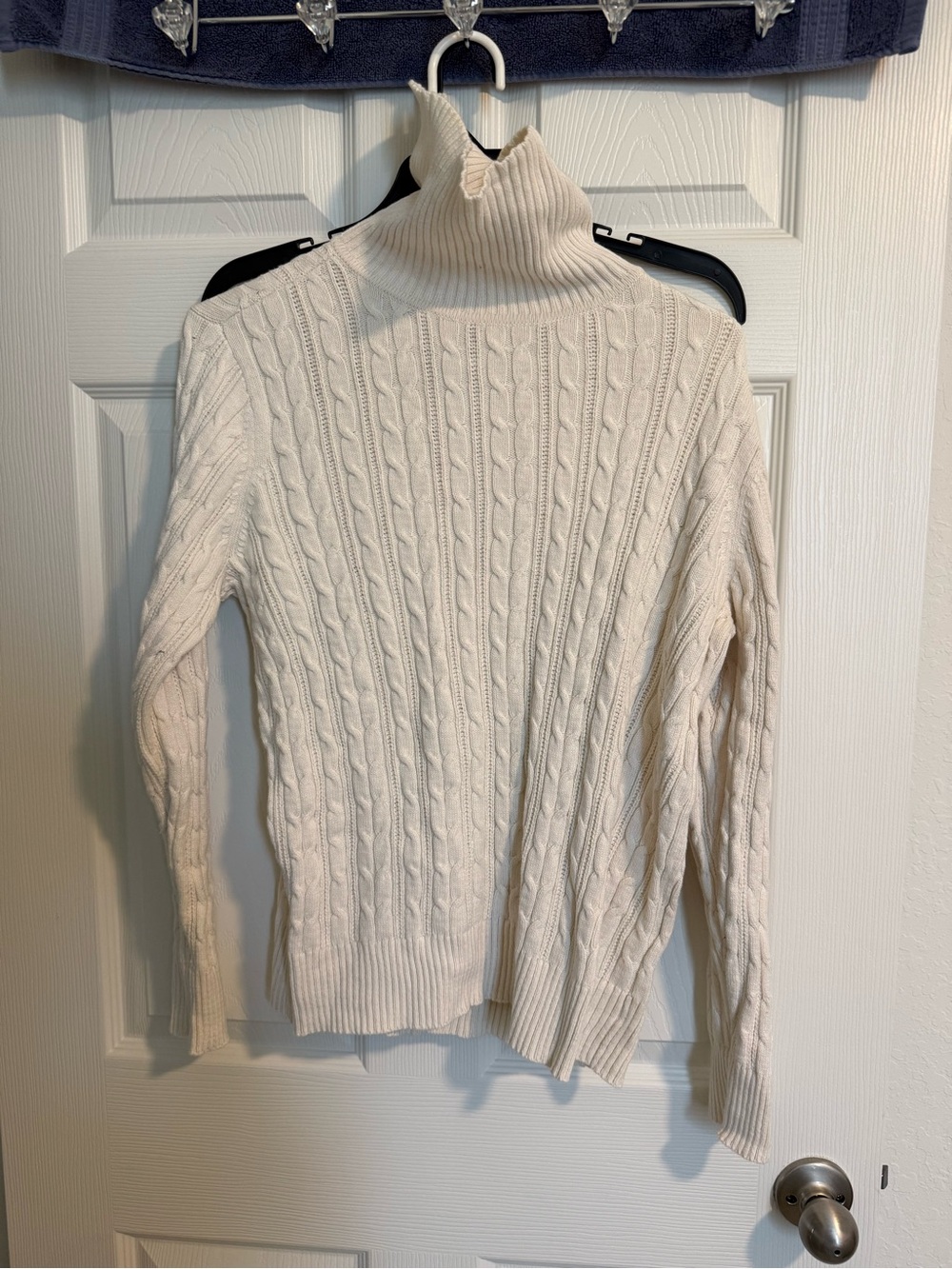 St. John's Bay Cream Cable-Knit Turtleneck Sweater